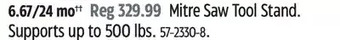 Canadian Tire Maximum mitre saw tool stand offer
