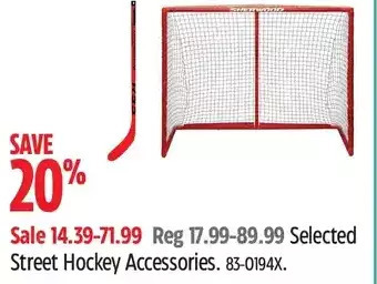 Canadian Tire Street hockey accessories offer