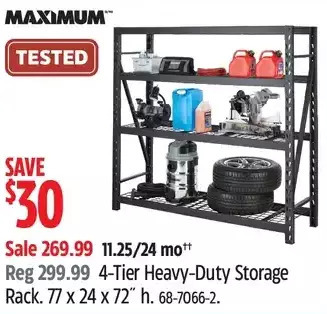 Canadian Tire Maximum 4-tier heavy-duty storage rack offer