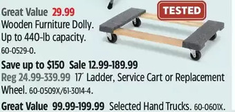 Canadian Tire Wooden furniture dolly offer