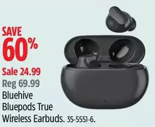 Canadian Tire Bluehive bluepods true wireless earbuds offer