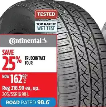 Canadian Tire Continental truecontact tour tires offer