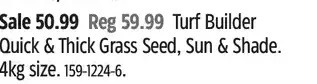 Canadian Tire Scotts turf builder quick & thick grass seed, sun & shade offer