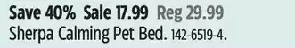 Canadian Tire Sherpa calming pet bed offer