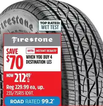 Canadian Tire Firestone destination le3 tires offer