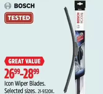 Canadian Tire Bosch icon wiper blades offer