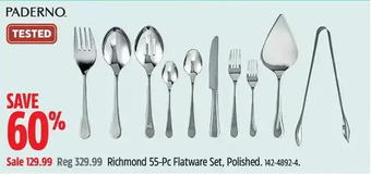 Canadian Tire Paderno richmond 55-pc flatware set offer