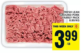 Food Basics Fresh lean ground pork family pack offer