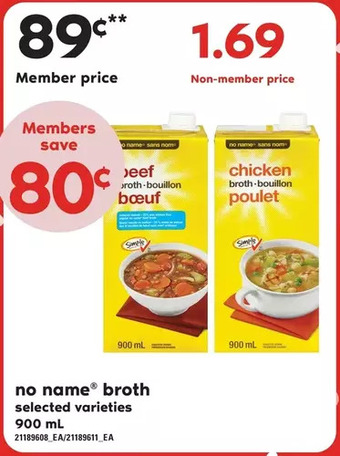 Loblaws No name broth offer