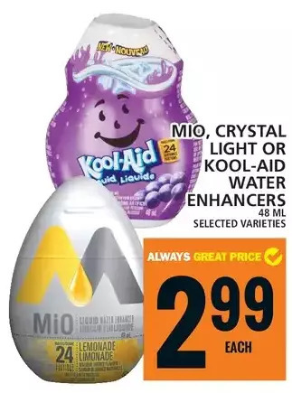 Food Basics Mio, crystal light or kool-aid water enhancers offer