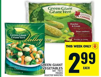Food Basics Green giant vegetables offer