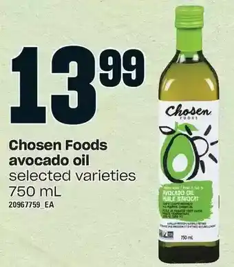 Loblaws Chosen foods avocado oil offer