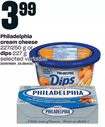 Loblaws Philadelphia cream cheese or dips offer