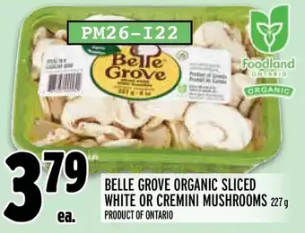 Metro Belle grove organic sliced white or cremini mushrooms offer