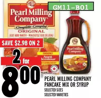 Metro Pearl milling company pancake mix or syrup offer