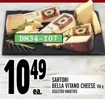 Metro Sartori bella vitano cheese offer