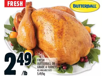 Metro Fresh butterball or grade a turkeys offer