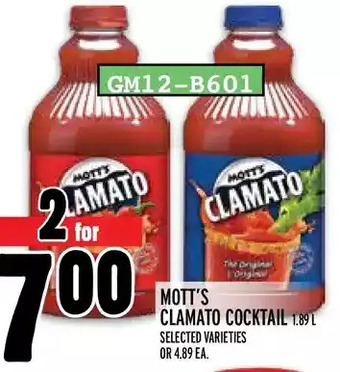 Metro Mott's clamato cocktail offer