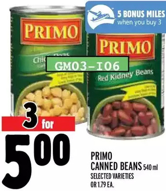 Metro Primo canned beans offer