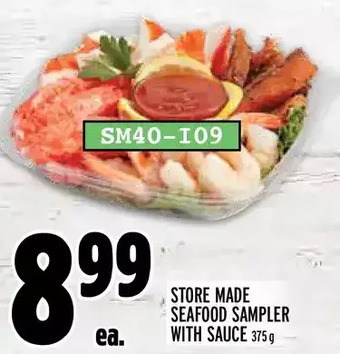 Metro Store made seafood sampler with sauce offer