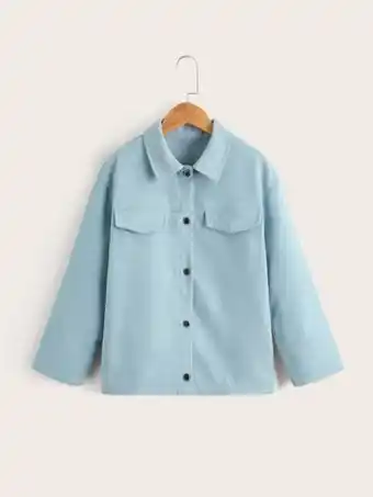 SheIn Shein girls flap detail button front coat offer