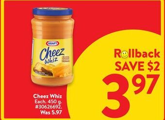 Walmart Kraft cheez whiz offer