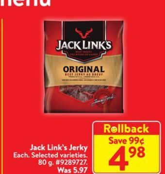 Walmart Jack link's jerky offer