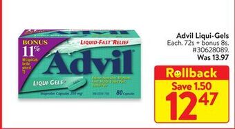 Walmart Advil liqui-gels offer
