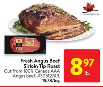 Walmart Fresh angus beef sirloin tip roast offer