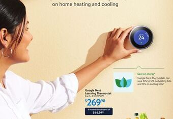 Walmart Google nest learning thermostat offer