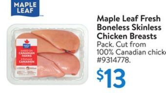 Walmart Maple leaf fresh boneless skinless chicken breasts offer