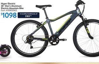 Walmart Hyper electric 26 men's aluminum electric mountain bike offer