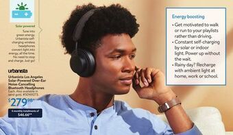 Walmart Urbanista los angeles solar-powered over-ear noise-cancelling bluetooth headphones offer