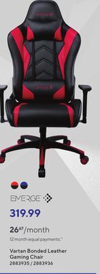 Staples Emerge vartan bonded leather gaming chair offer
