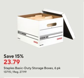Staples Staples basic-duty storage boxes, 6 pk offer