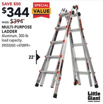 Lowe's Little giant multi-purpose ladder 22' offer