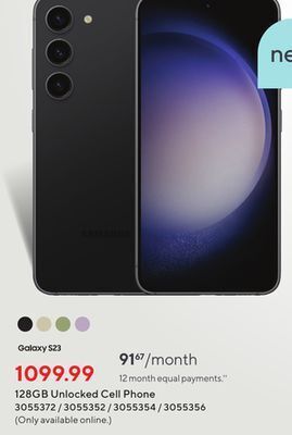Staples Samsung galaxy s23 6.1 unlocked cell phone offer
