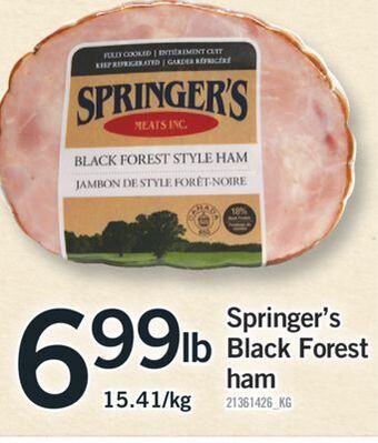 Fortinos Springer's black forest ham offer