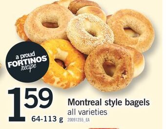 Fortinos Montreal style bagels, 64-113 g offer