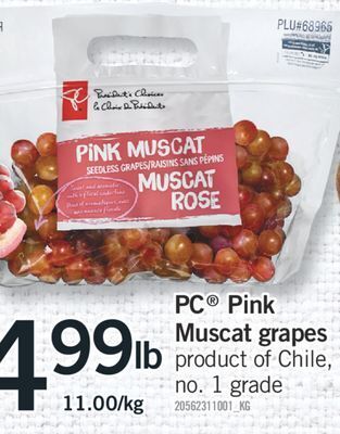 Fortinos Pc® pink muscat grapes offer
