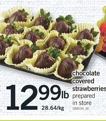 Fortinos Chocolate covered strawberries offer