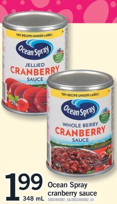 Fortinos Ocean spray cranberry sauce, 348 ml offer