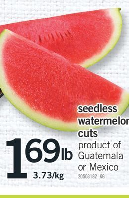 Fortinos Seedless watermelon cuts offer