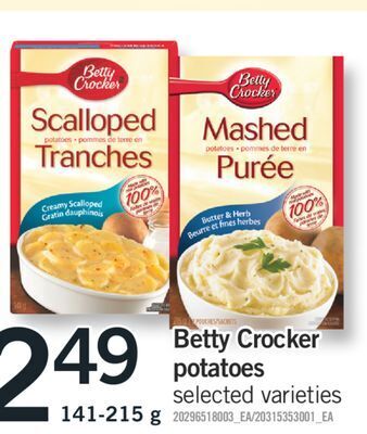 Fortinos Betty crocker potatoes, 141-215 g offer