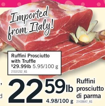 Fortinos Ruffini prosciutto di parma offer