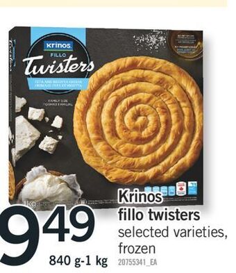 Fortinos Krinos fillo twisters offer