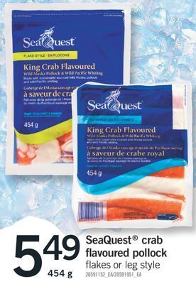 Fortinos Seaquest® crab flavoured pollock, 454 g offer