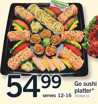 Fortinos Go sushi platter* offer