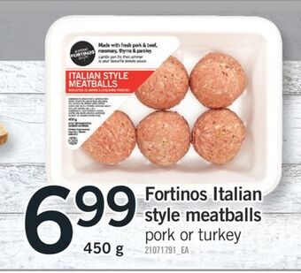Fortinos Fortinos italian style meatballs, 450 g offer