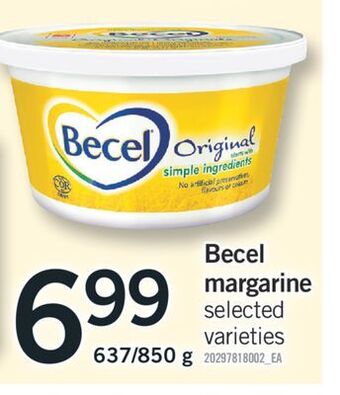 Fortinos Becel margarine, 637/850 g offer